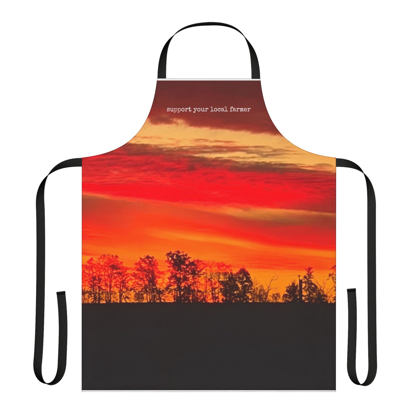 Copy of Apron, 5-Color Straps (AOP) - support your local farmer - red sky - Graleske