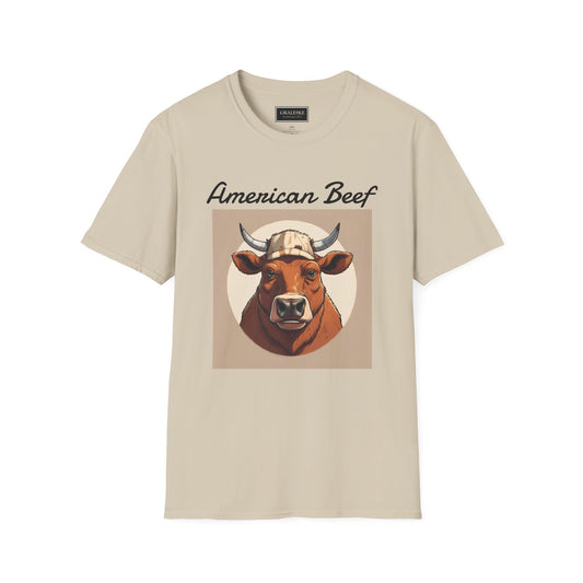 Cow Softstyle T-Shirt - Vintage American Beef Design - Graleske