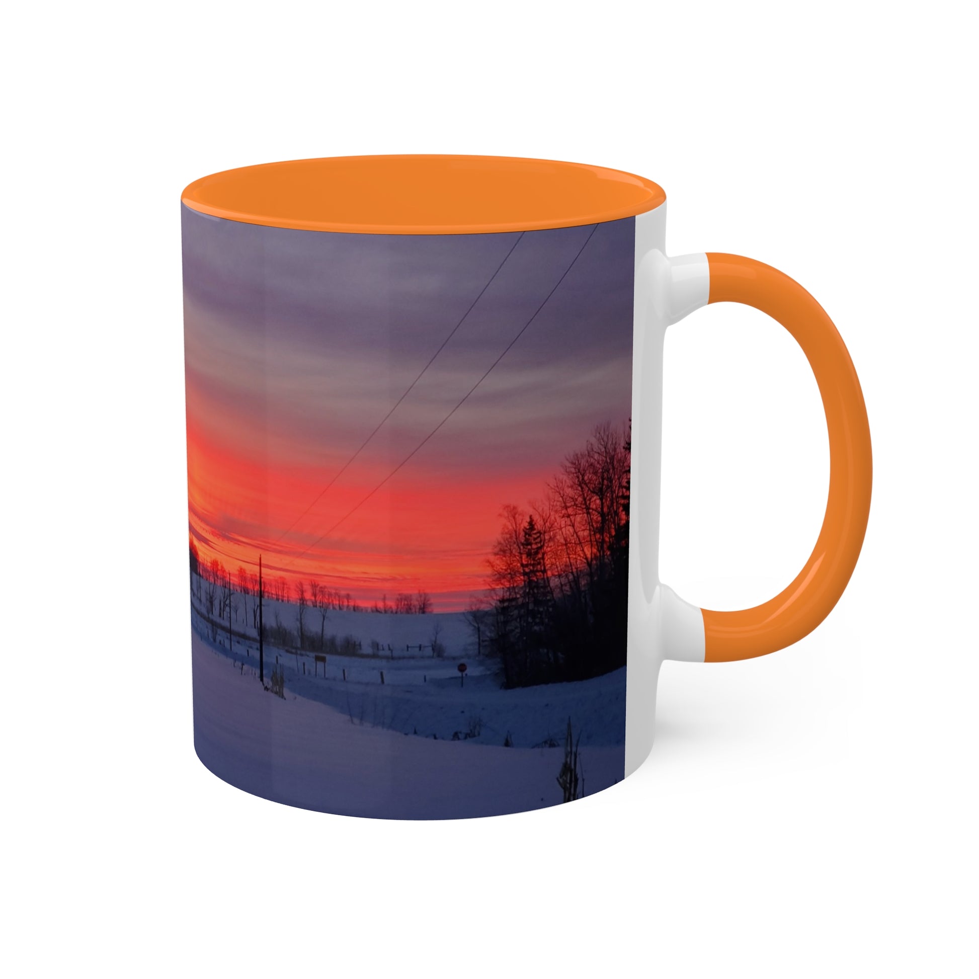 Red sky sunrise - 2024 - Colorful Mugs, 11oz - Graleske