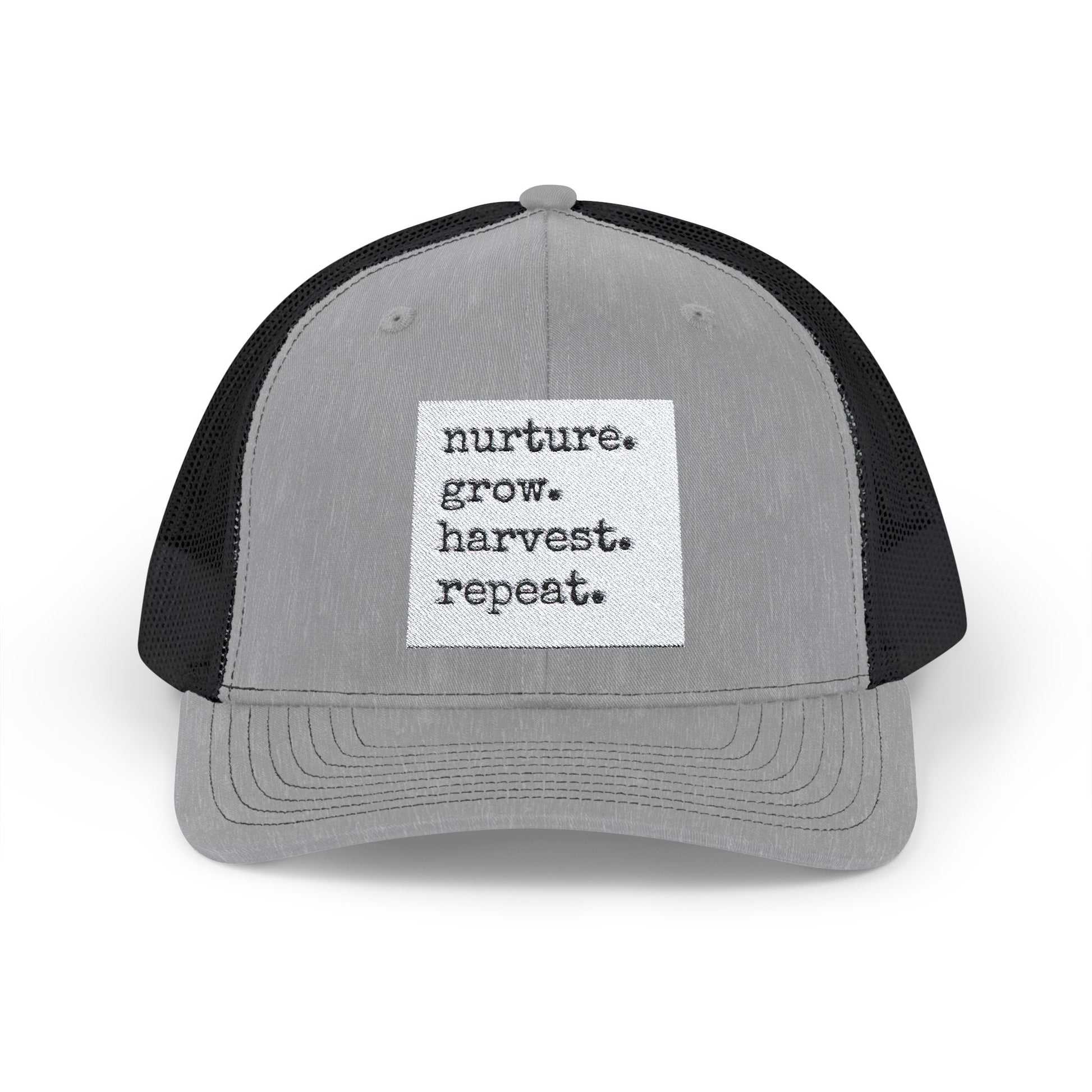 nurture. grow. harvest. repeat. - Snapback Trucker Cap - Graleske