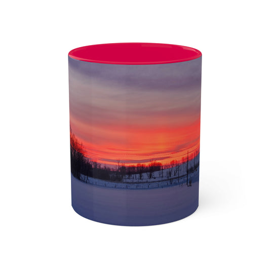 Red sky sunrise - 2024 - Colorful Mugs, 11oz - Graleske