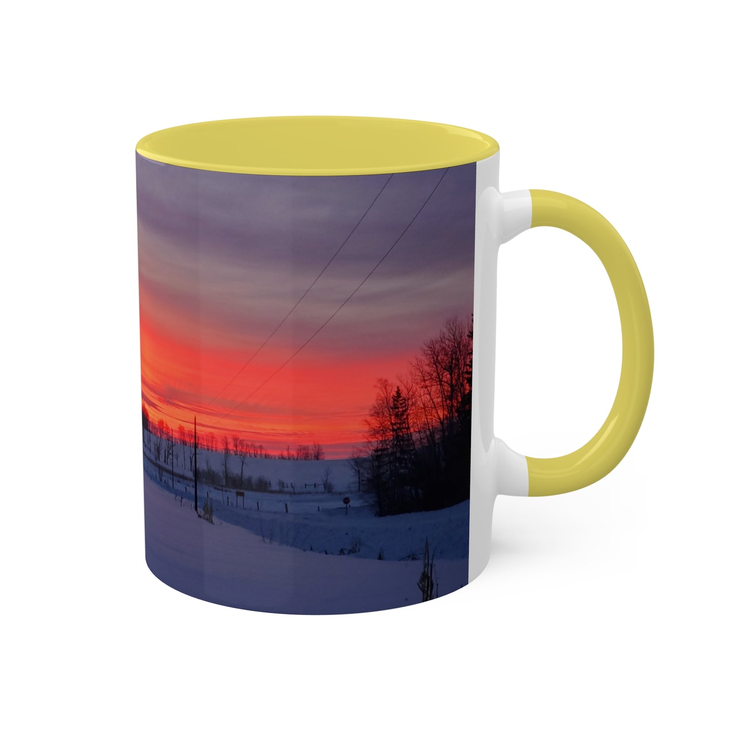 Red sky sunrise - 2024 - Colorful Mugs, 11oz - Graleske