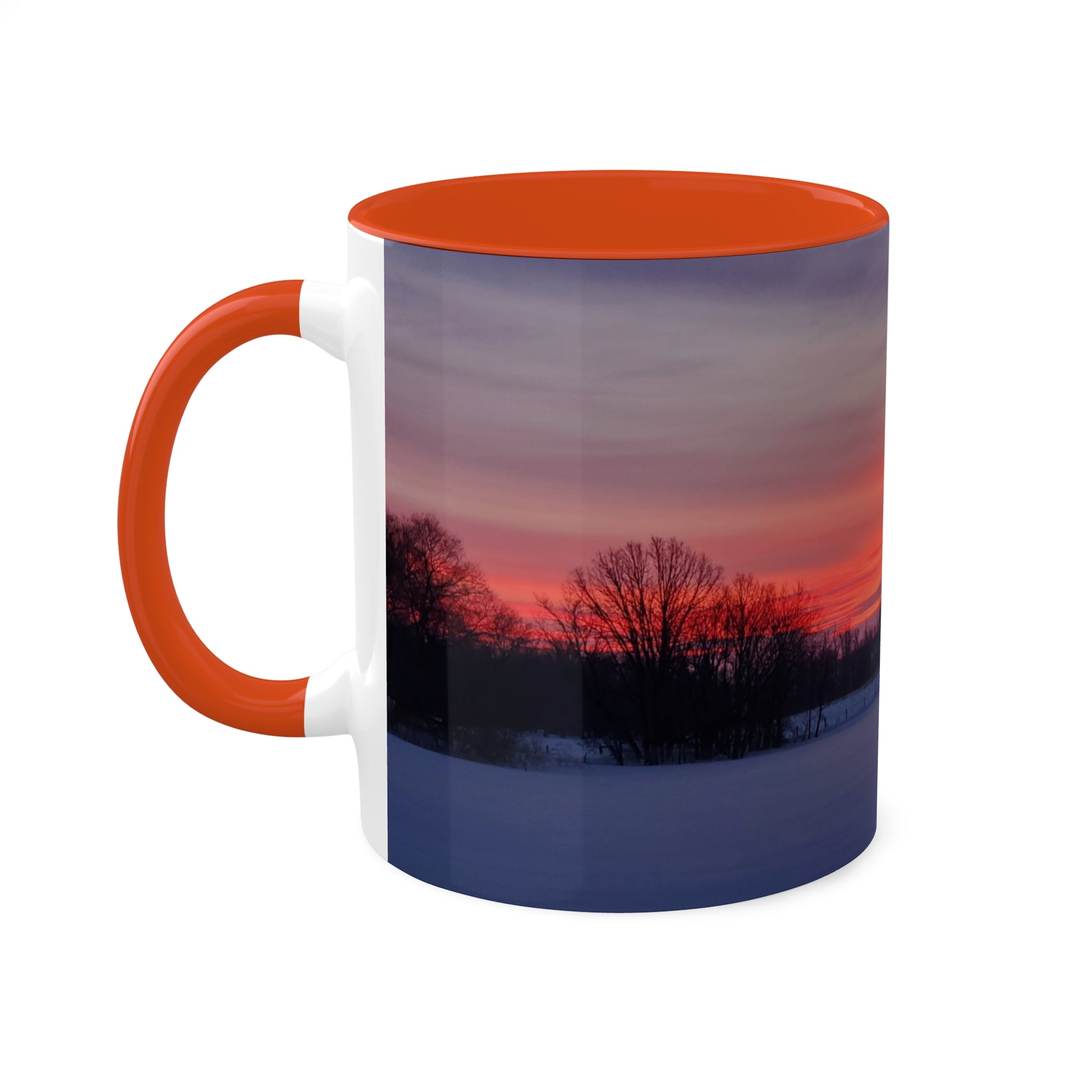 Red sky sunrise - 2024 - Colorful Mugs, 11oz - Graleske