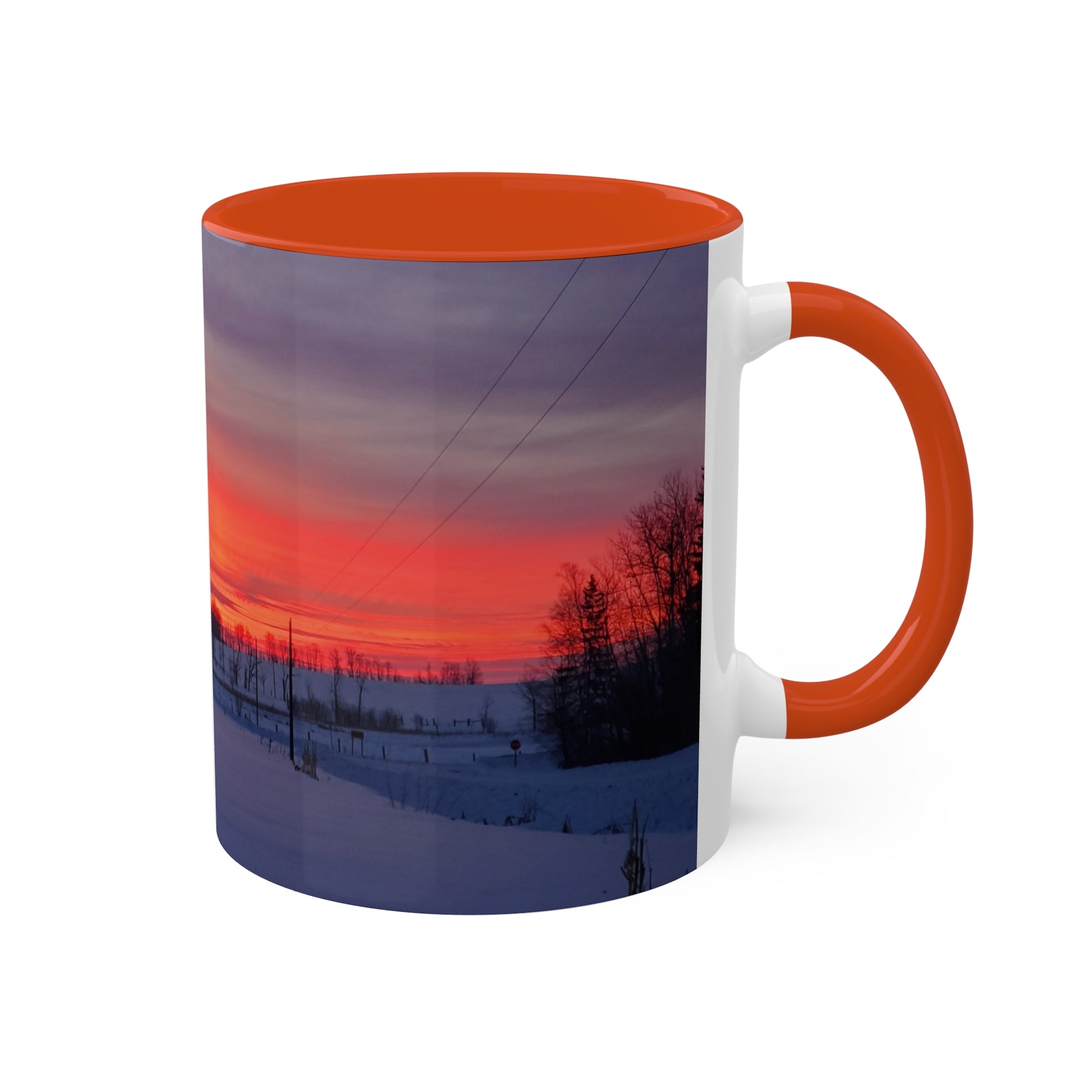 Red sky sunrise - 2024 - Colorful Mugs, 11oz - Graleske