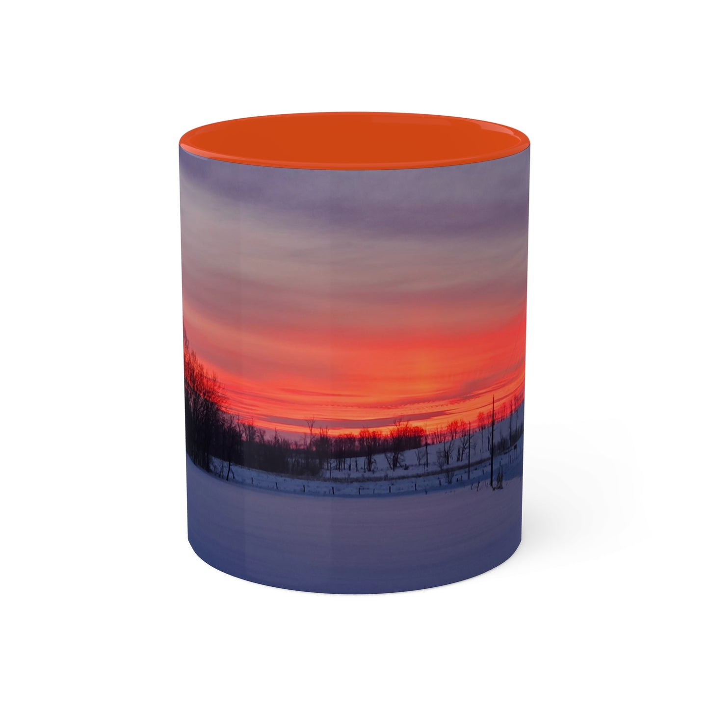 Red sky sunrise - 2024 - Colorful Mugs, 11oz - Graleske