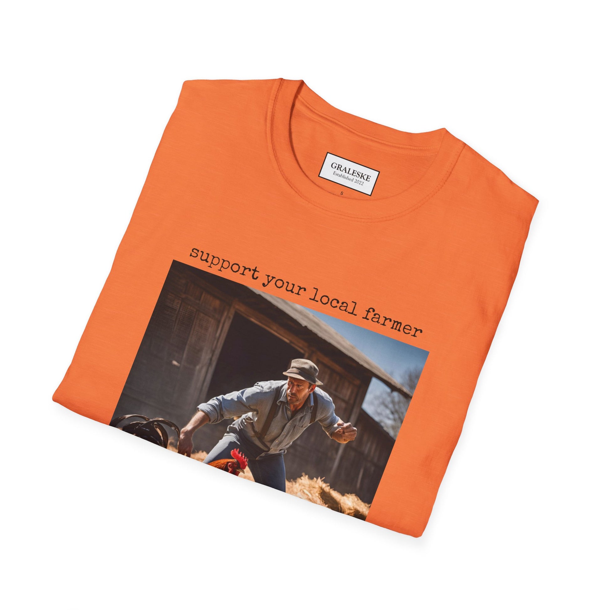 support your local farmer Farmer rooster - T-Shirt - Graleske