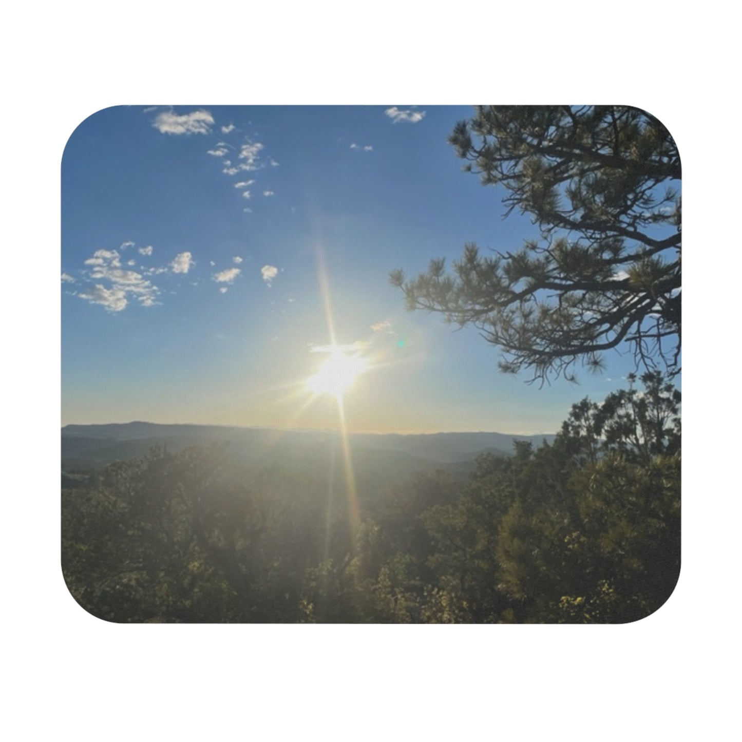 Rectangle Mouse Pad - Sun in Mount Zion Picture - Graleske