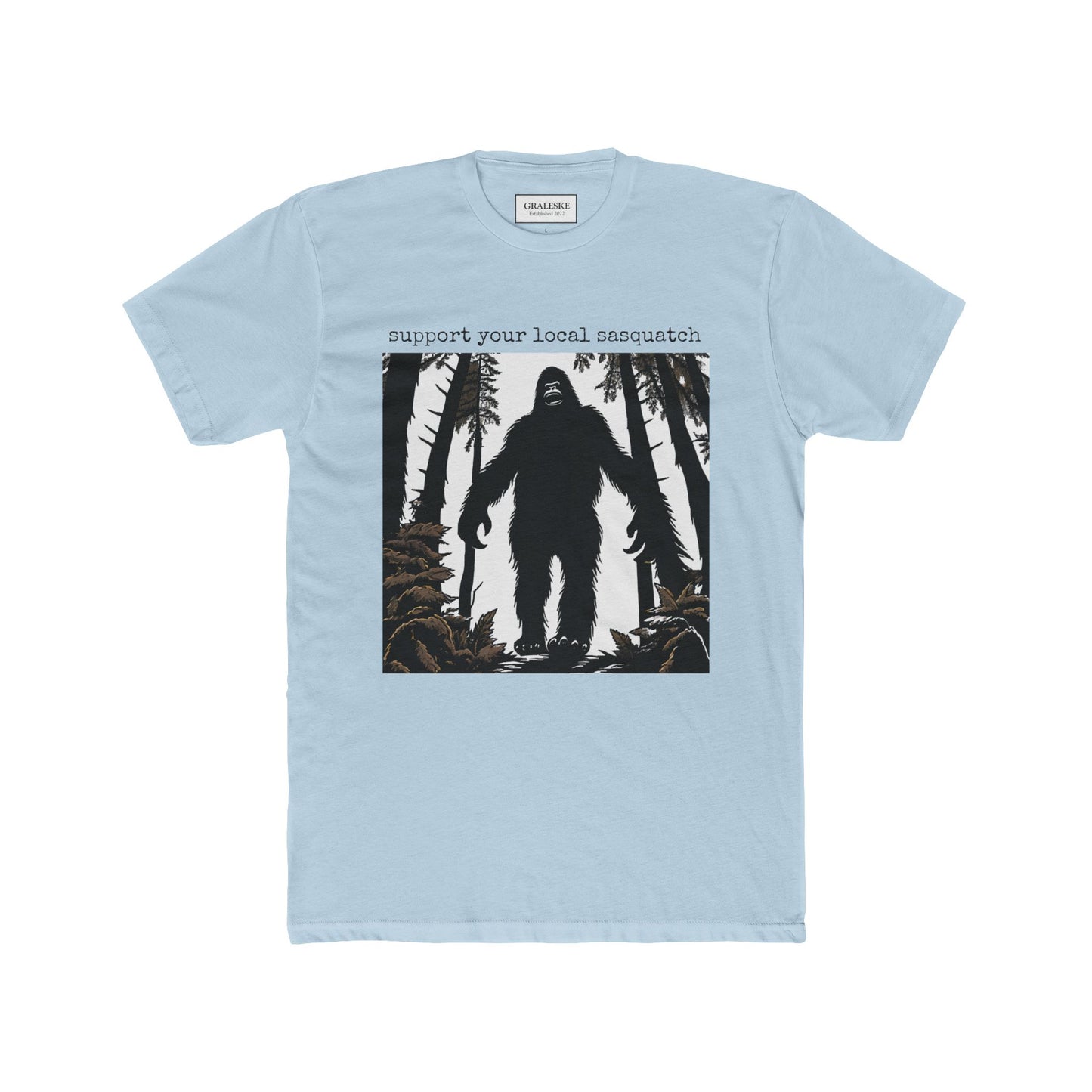 Sasquatch Support Unisex Tee - Dark Scary Forest Theme - Graleske