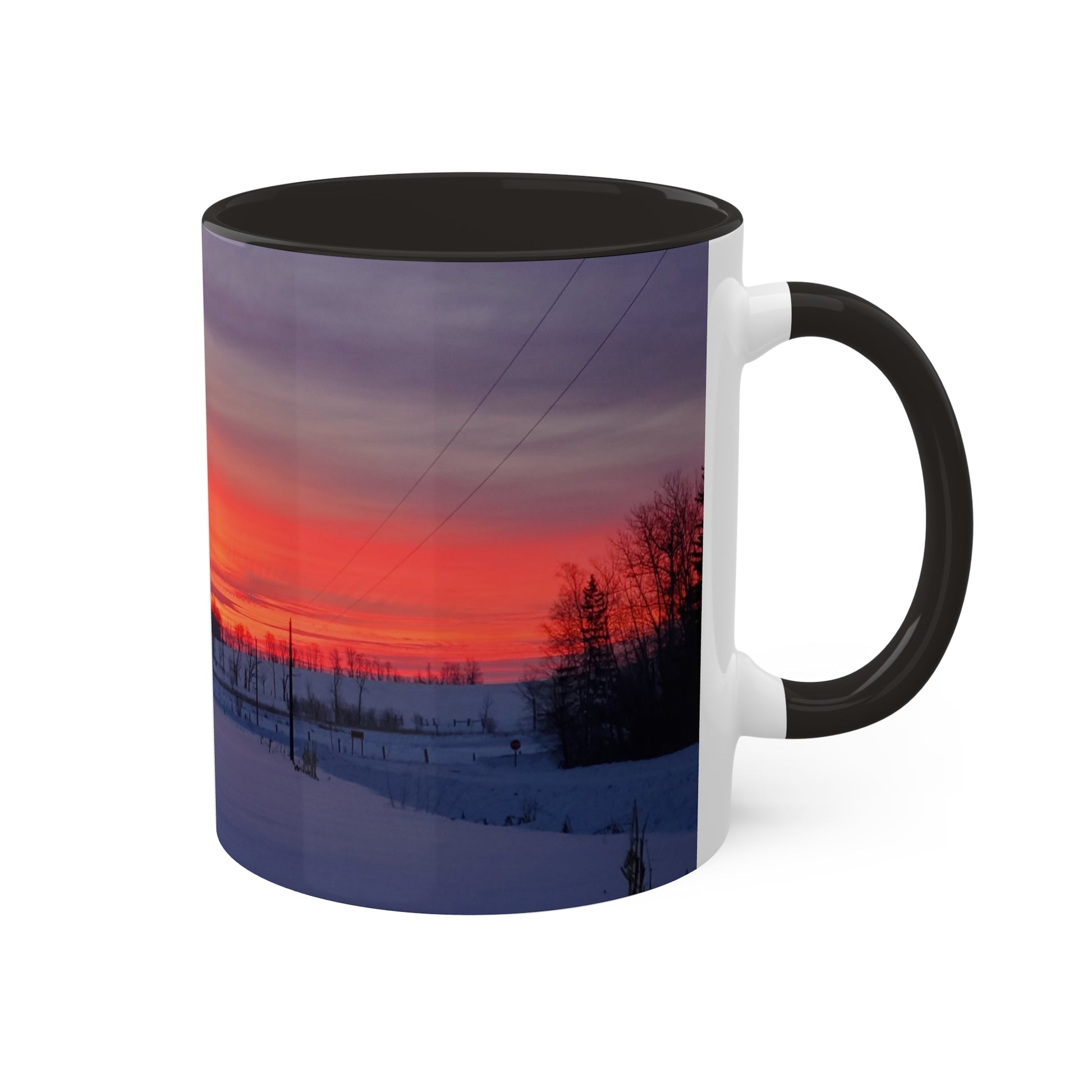 Red sky sunrise - 2024 - Colorful Mugs, 11oz - Graleske