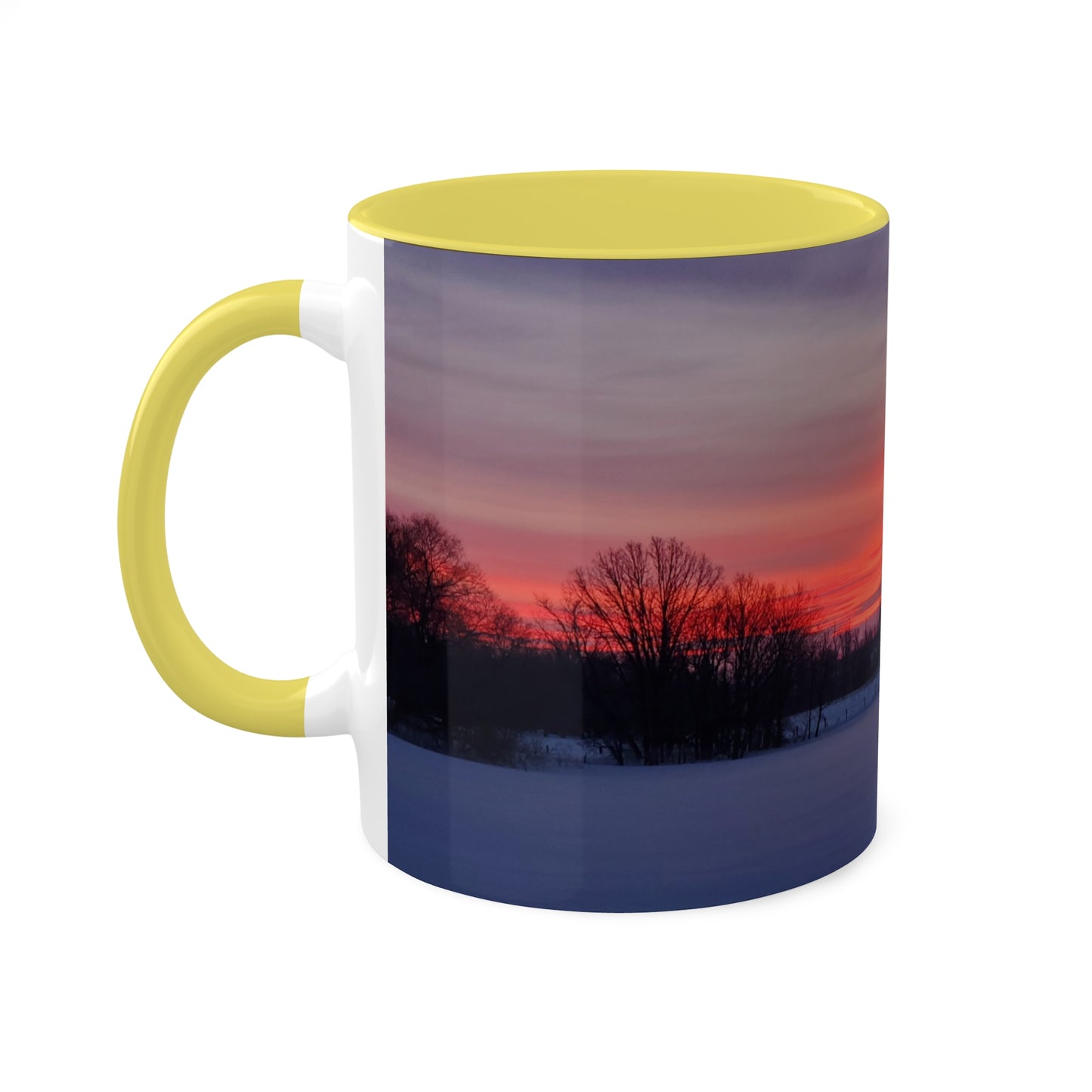 Red sky sunrise - 2024 - Colorful Mugs, 11oz - Graleske