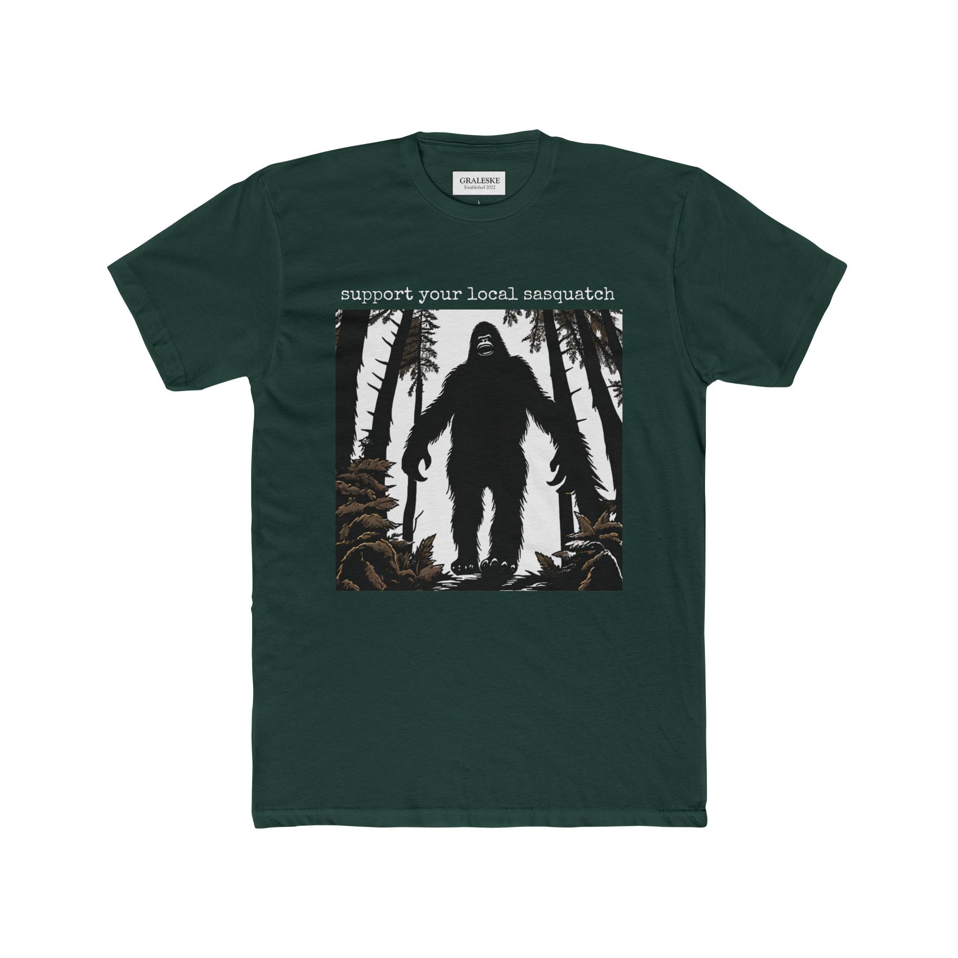 Sasquatch Support Unisex Tee - Dark Scary Forest Theme - Graleske