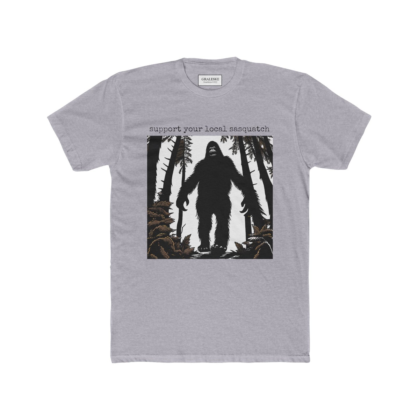 Sasquatch Support Unisex Tee - Dark Scary Forest Theme - Graleske