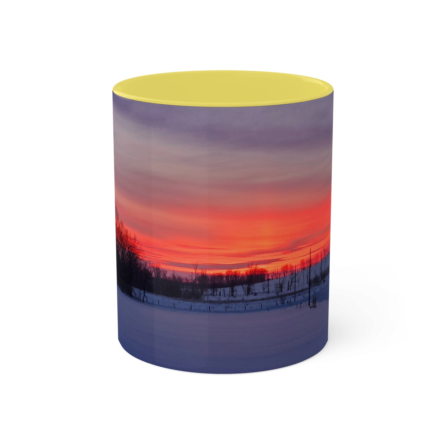 Red sky sunrise - 2024 - Colorful Mugs, 11oz - Graleske