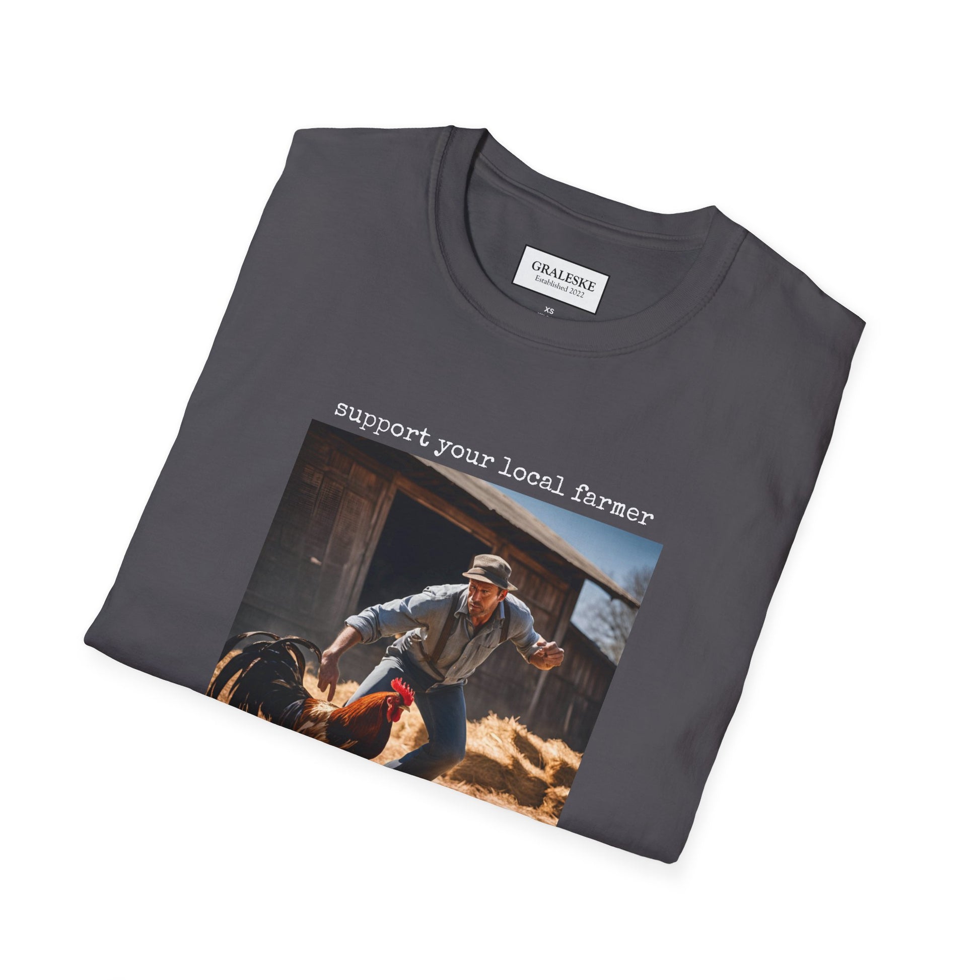 support your local farmer Farmer rooster - T-Shirt - Graleske