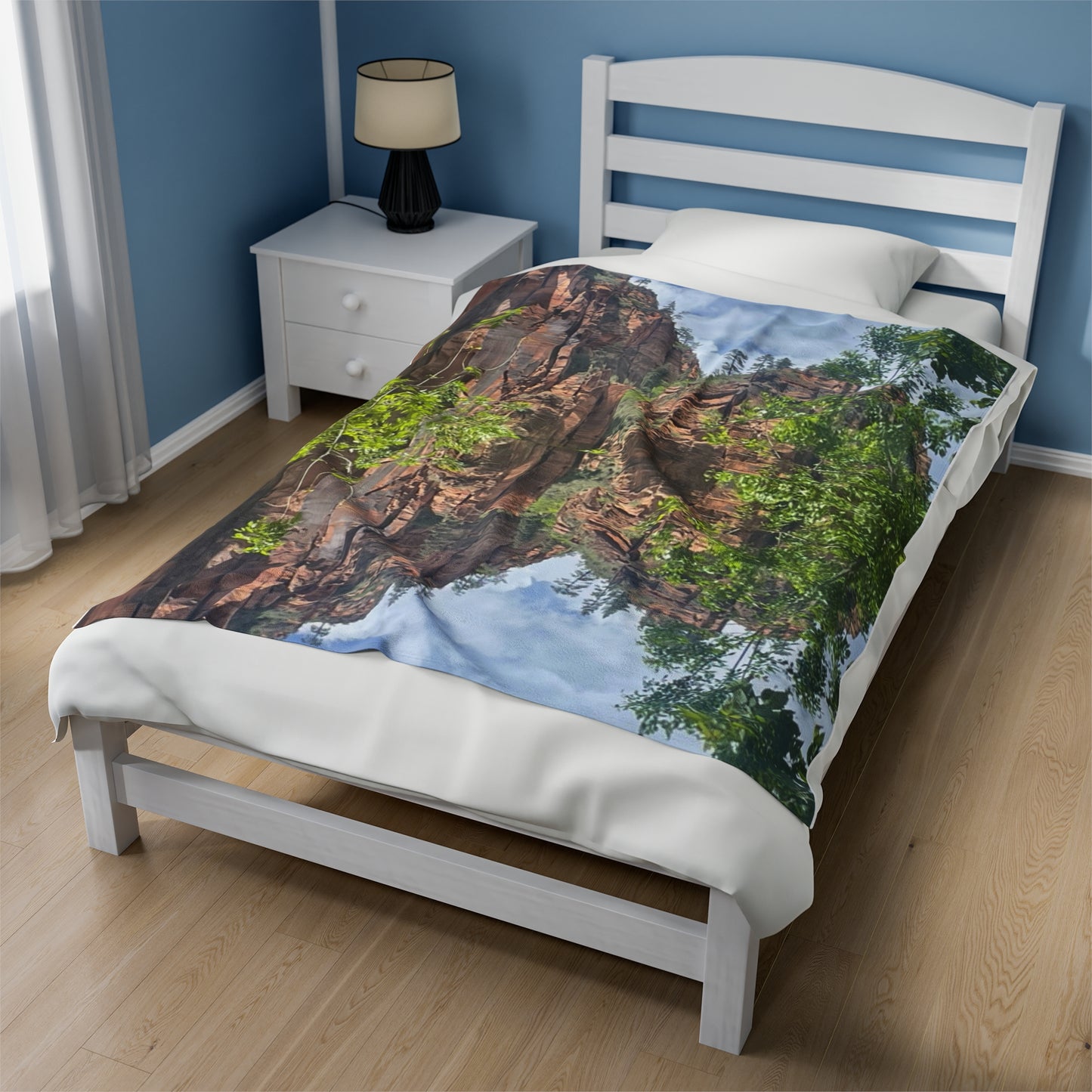 Plush Blanket - Beautiful Trees and Mountains of Zion Design - Graleske