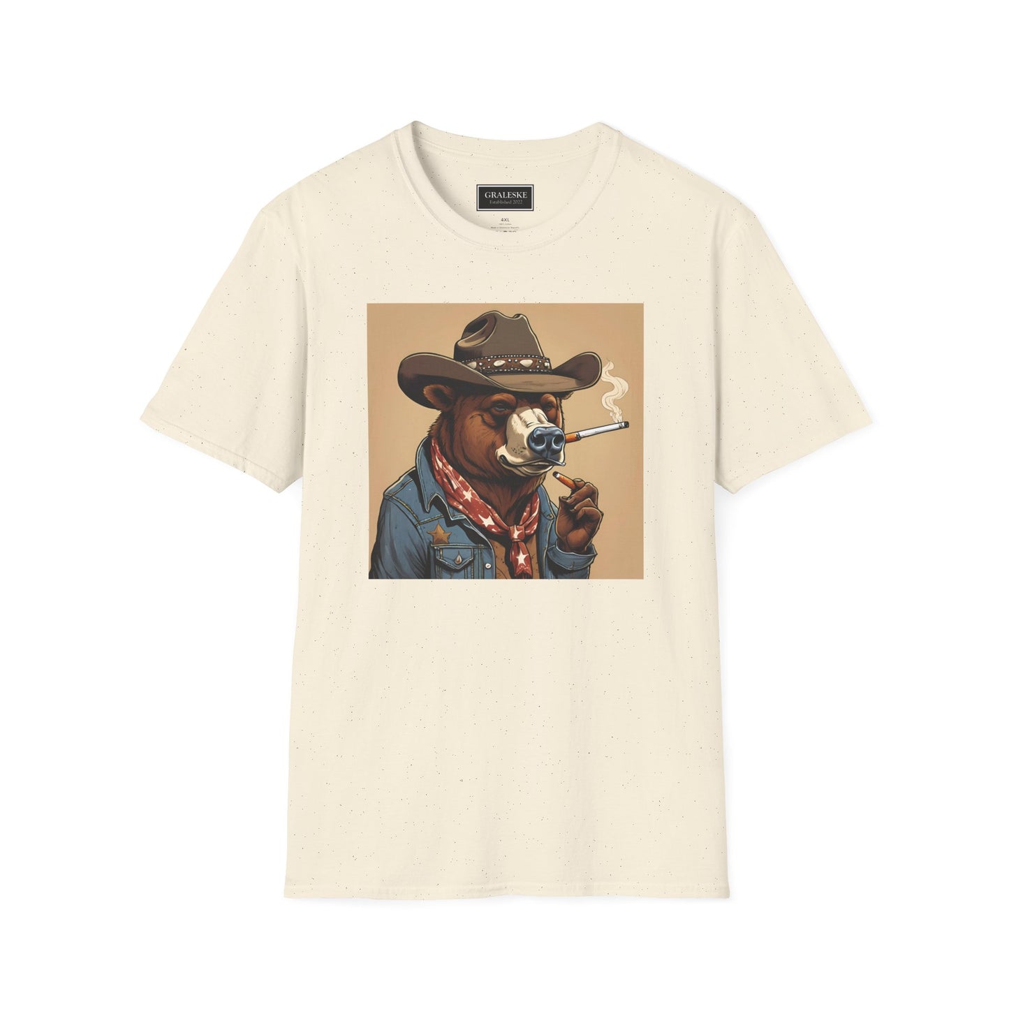 Bear Softstyle T-Shirt - Vintage Cowboy Design - Graleske