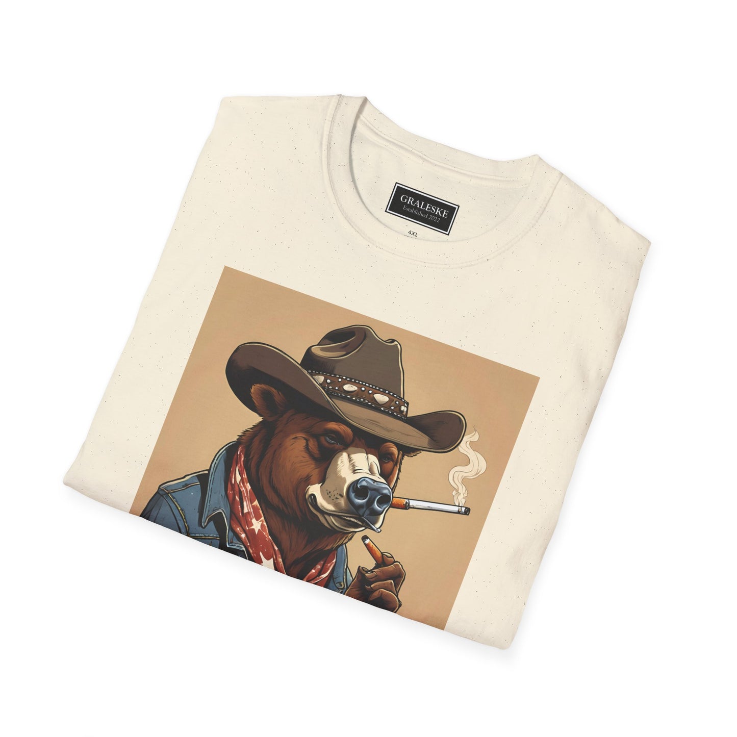 Bear Softstyle T-Shirt - Vintage Cowboy Design - Graleske