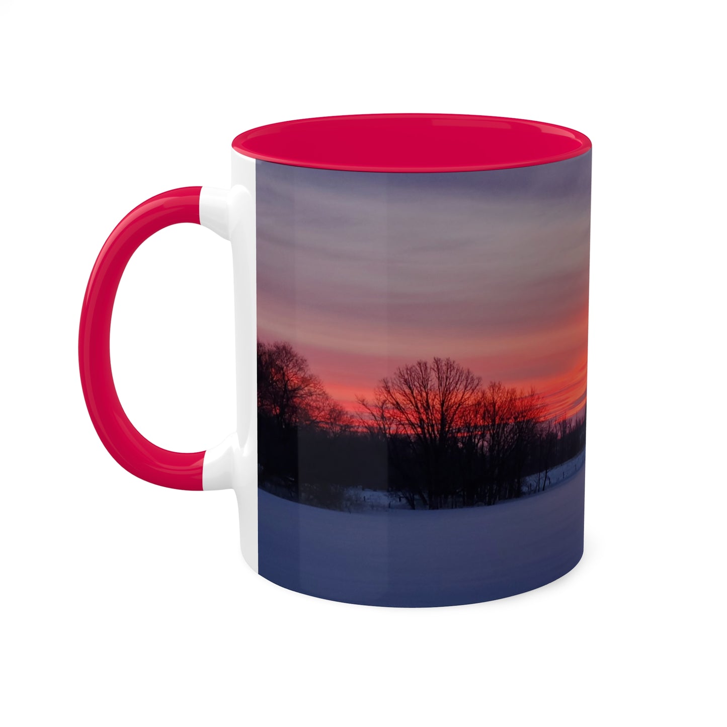 Red sky sunrise - 2024 - Colorful Mugs, 11oz - Graleske