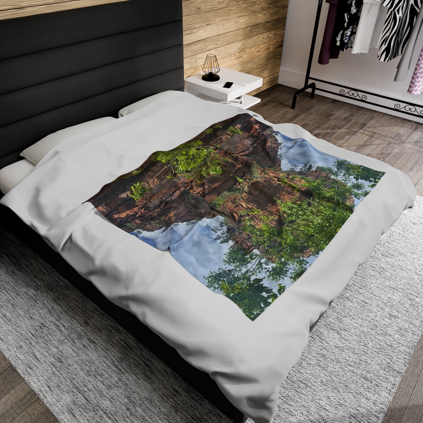 Plush Blanket - Beautiful Trees and Mountains of Zion Design - Graleske