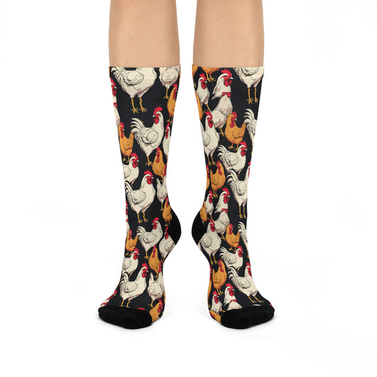 Crew Socks - Chicken Print Design - Graleske