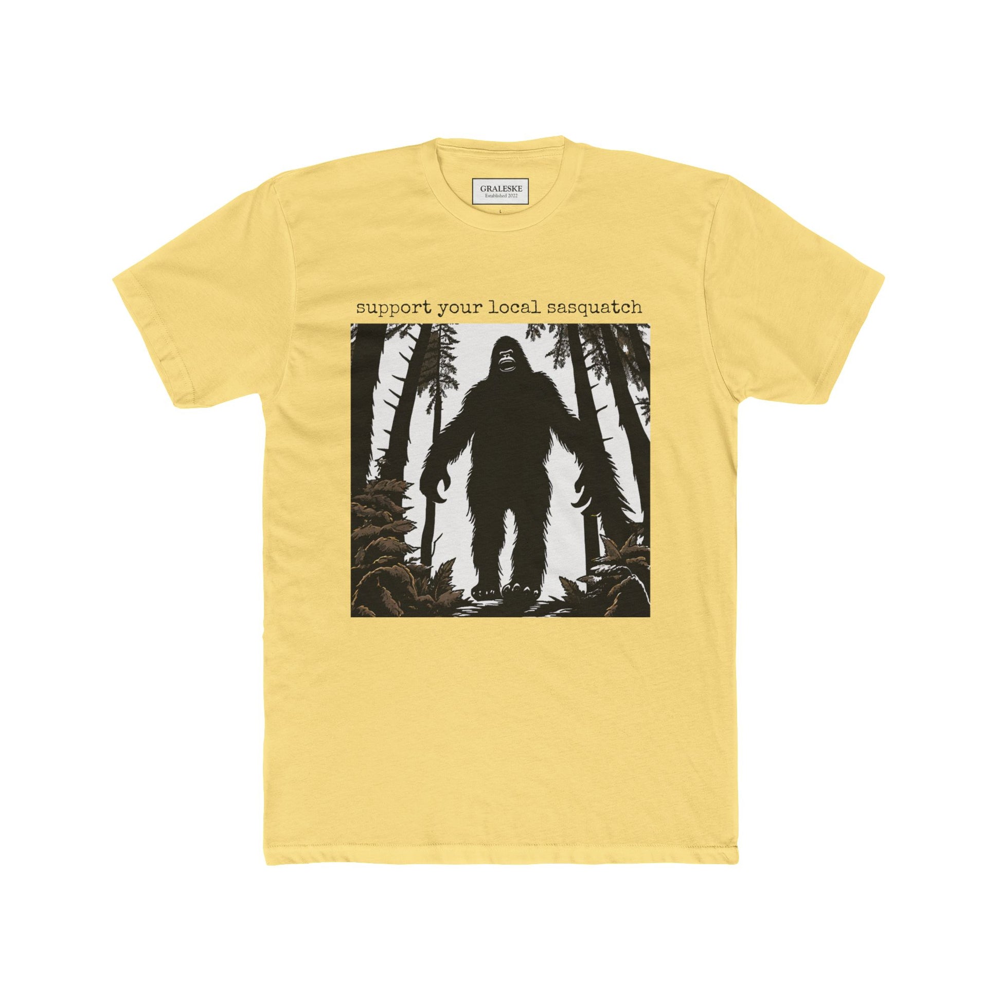 Sasquatch Support Unisex Tee - Dark Scary Forest Theme - Graleske