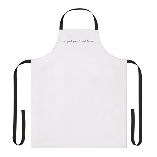 Apron, 5-Color Straps (AOP) - support your local farmer - Graleske