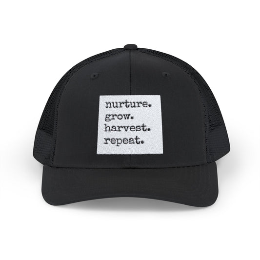 nurture. grow. harvest. repeat. - Snapback Trucker Cap - Graleske