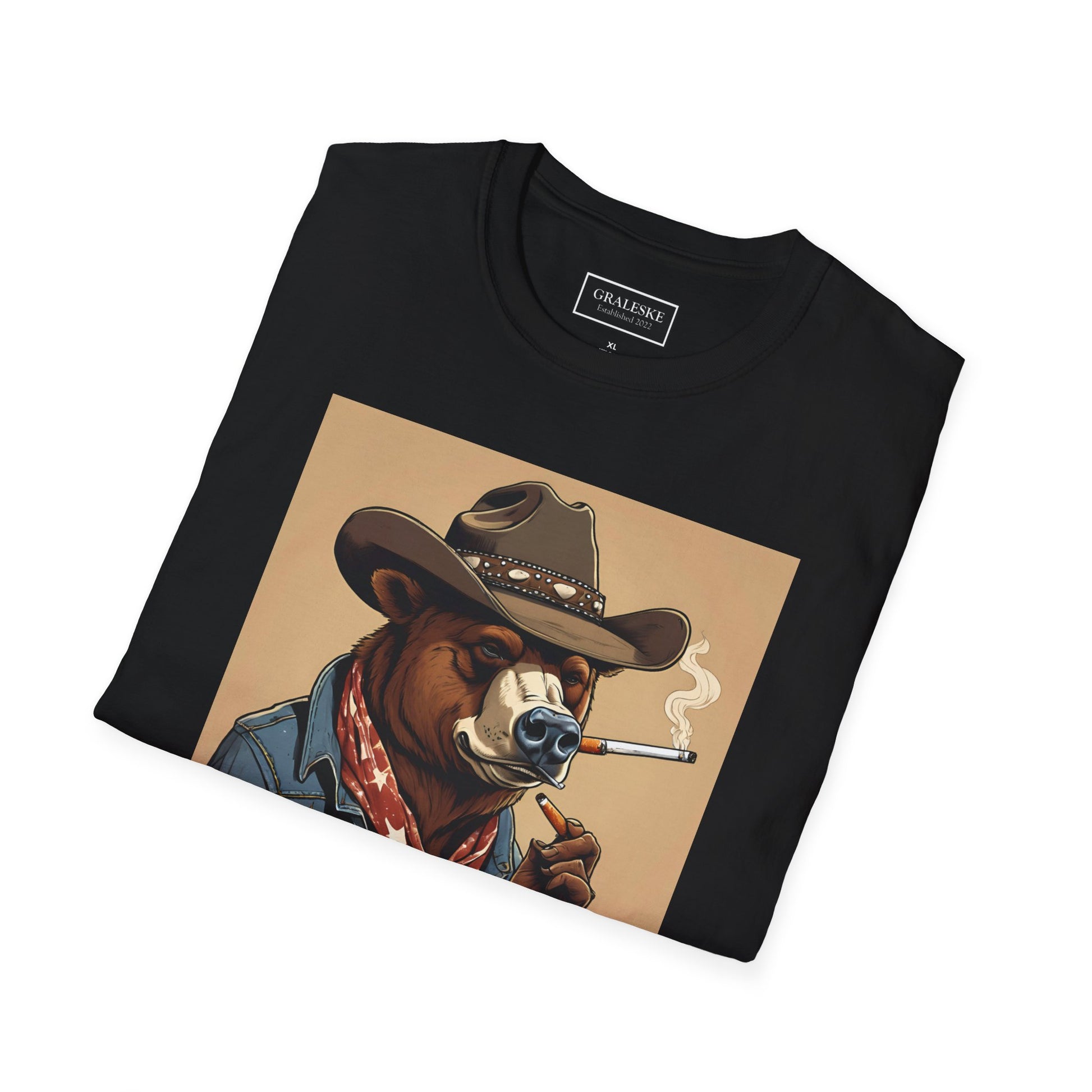 Bear Softstyle T-Shirt - Vintage Cowboy Design - Graleske