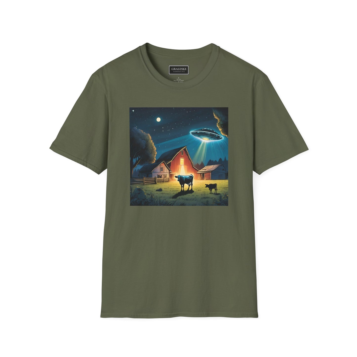 spaceship over farm - 2024 - Unisex T-Shirt - Graleske