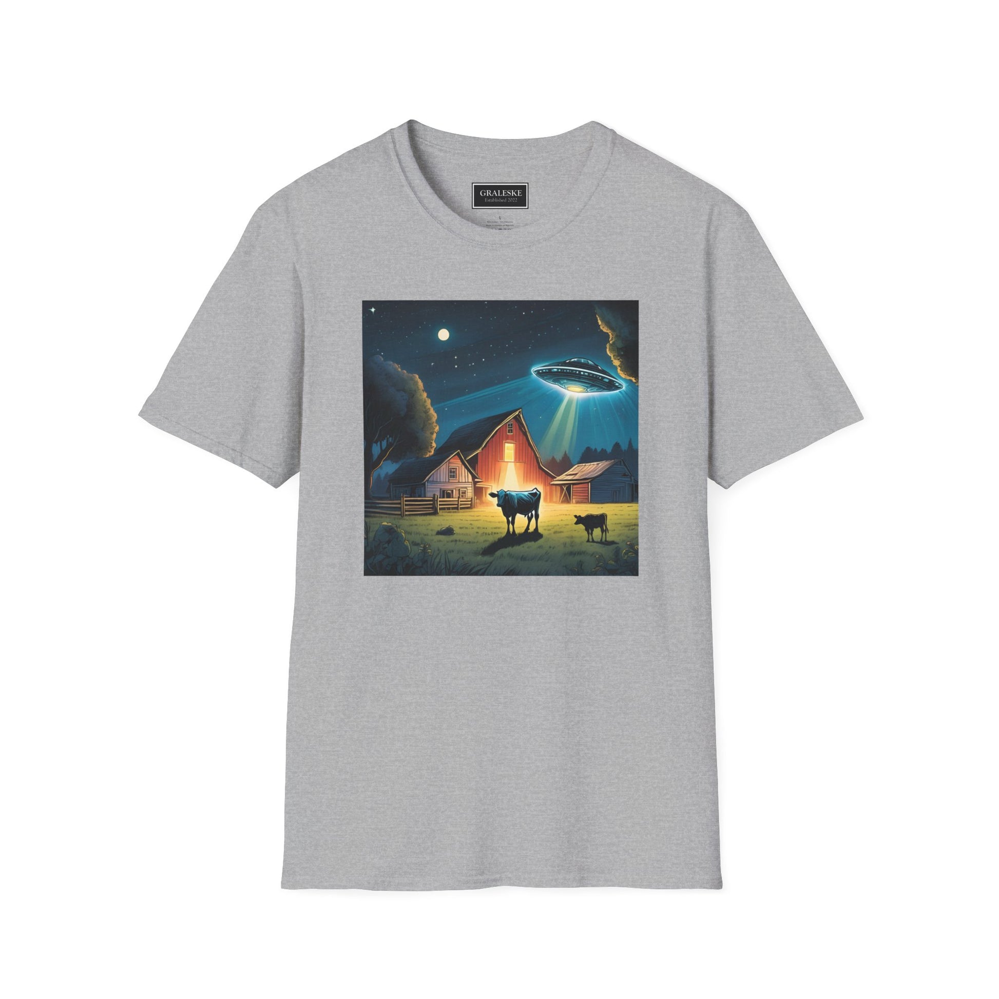 spaceship over farm - 2024 - Unisex T-Shirt - Graleske