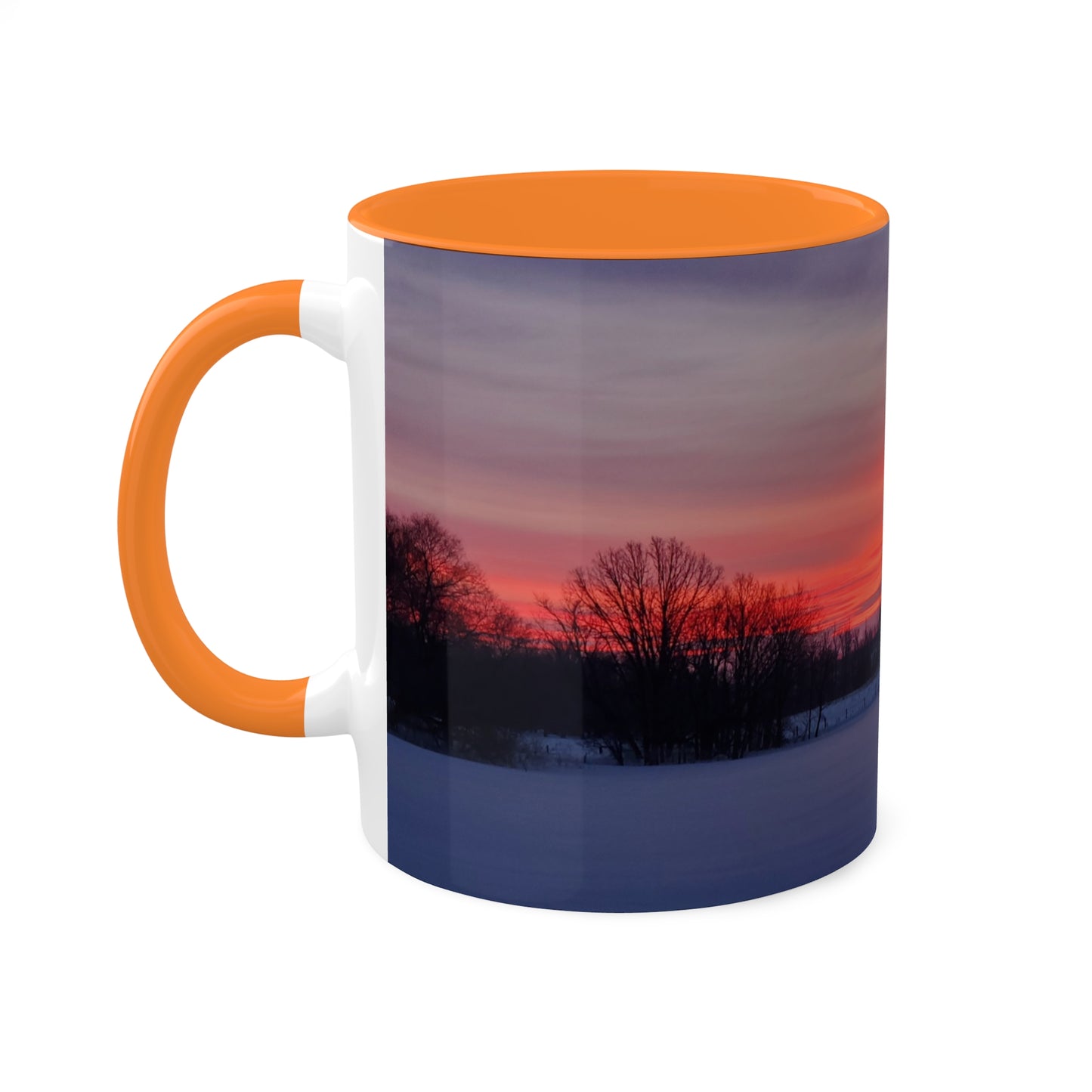 Red sky sunrise - 2024 - Colorful Mugs, 11oz - Graleske